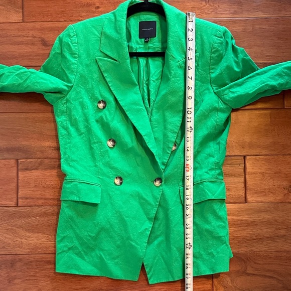 Alex Marie Romi Stretch Linen Blend Long Sleeve Coordinating Button Front Blazer - Picture 12 of 12